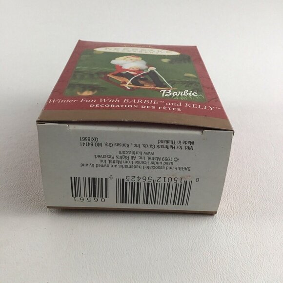 Hallmark Keepsake Christmas Tree Ornament Winter Fun With Barbie & Kelly 2000 - Picture 2 of 6